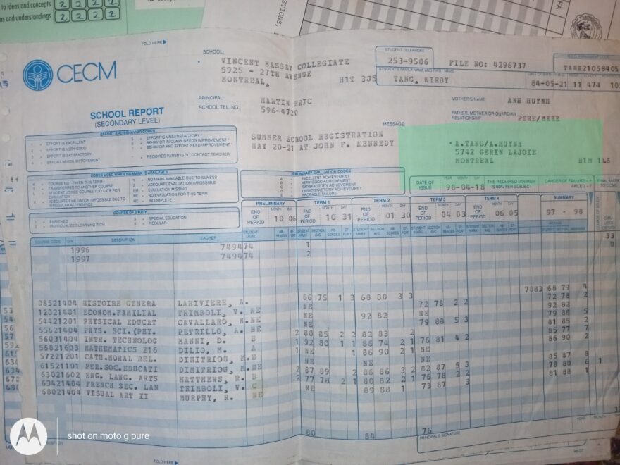Physical Evidence: Home Address Montreal -My Life