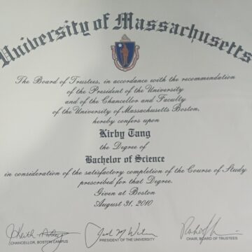 Physical Evidence: School Umass Boston –My Life