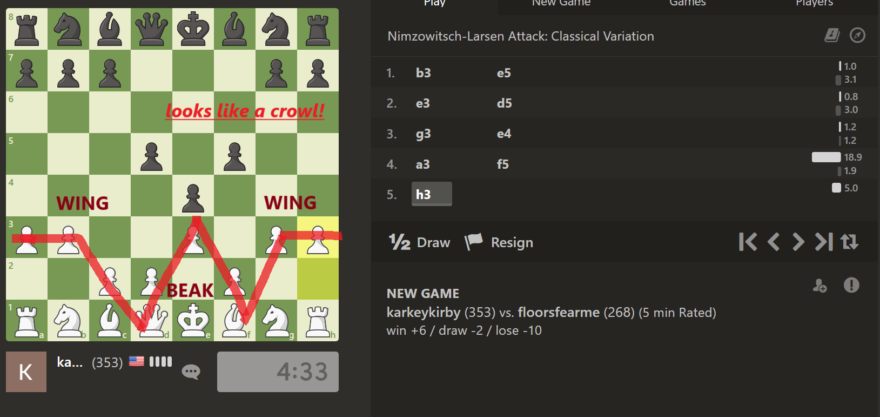WORD: “CROWD” vs “BEAK”, “CHESS”